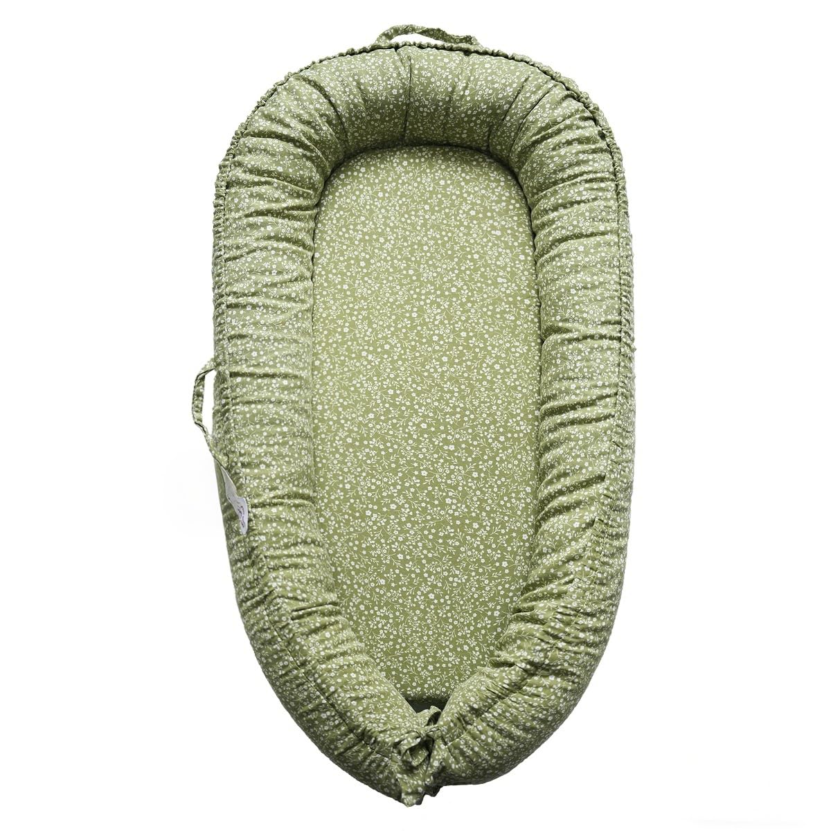 Infant Lounger, Baby Nest Cover for Baby Girls & Boys, Portable Baby Support Cushion, Newborn Essentials for Baby 0-12 Months, 100% Cotton Breathable (BrownBlossom)