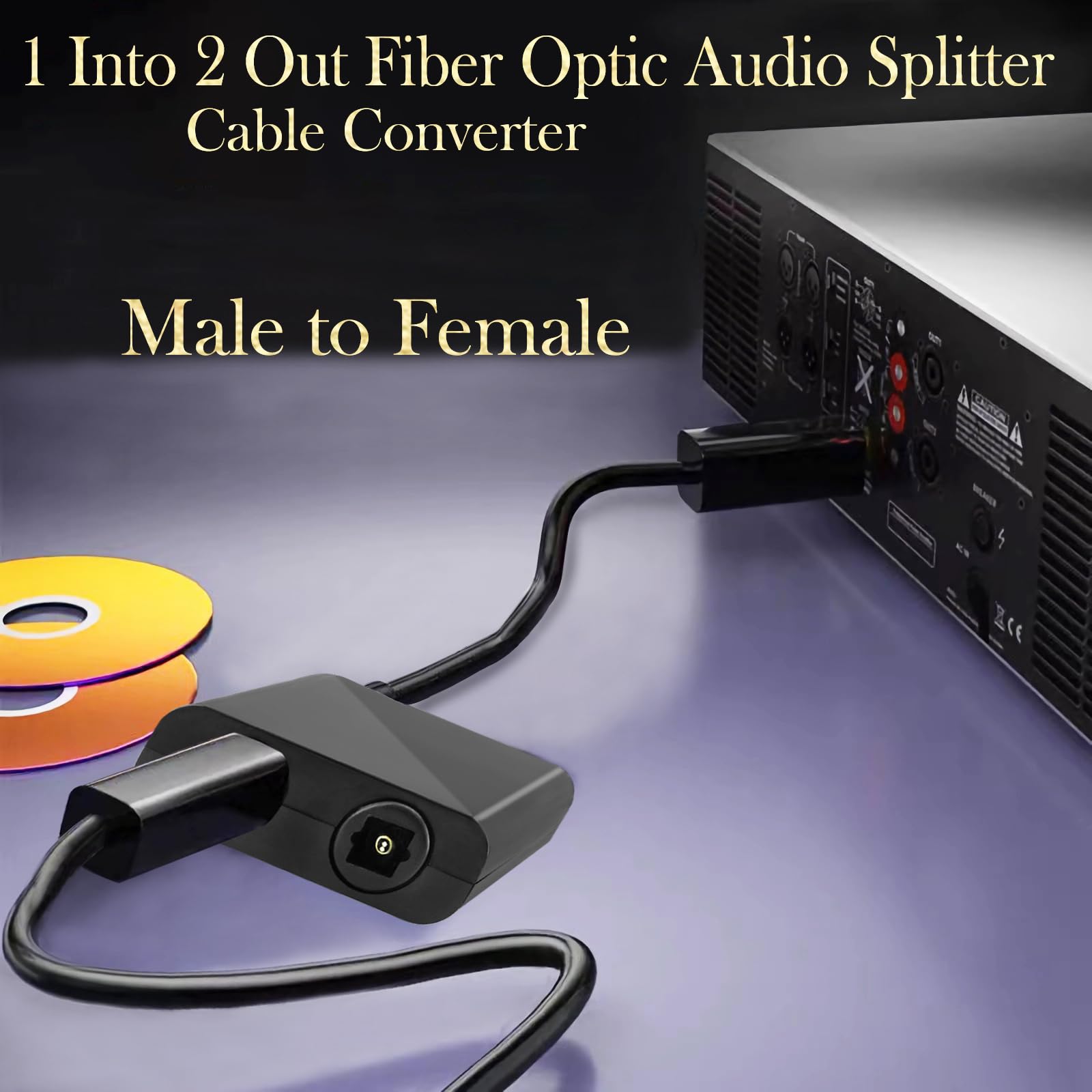 Adaptateur numérique fibre optique, mâle vers femelle 1 entrée 2 sorties audio répartiteur, convertisseur Toslink pour lecteurs DVD, home cinéma