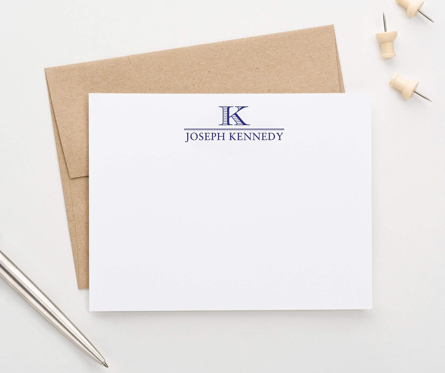 Single Letter Initial Monogram Stationary Set FLAT NOTE CARDS, Personalized Monogram Stationery Set, Professional Monogram Stationery, Your Choice of Colors and Quantity