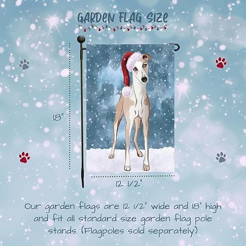 Miniatura 6 de Doggie of the Day Whippet GFLAG254161 - Banderas de jardín para perros, diseño de Navidad, de doble cara, regalo decorativo de primavera para patio,