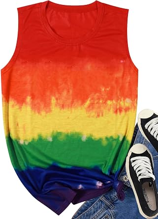 Gay Pride Tank Top for Women LGBTQ Equality Hurts No One Rainbow Sleeveless Shirt