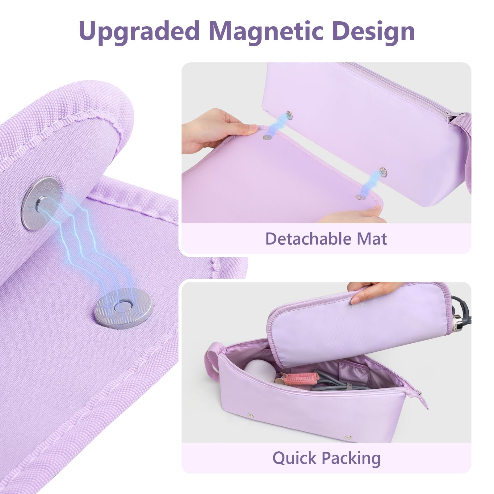 MOKURA Travel Hair Tool Bag - Purple -3