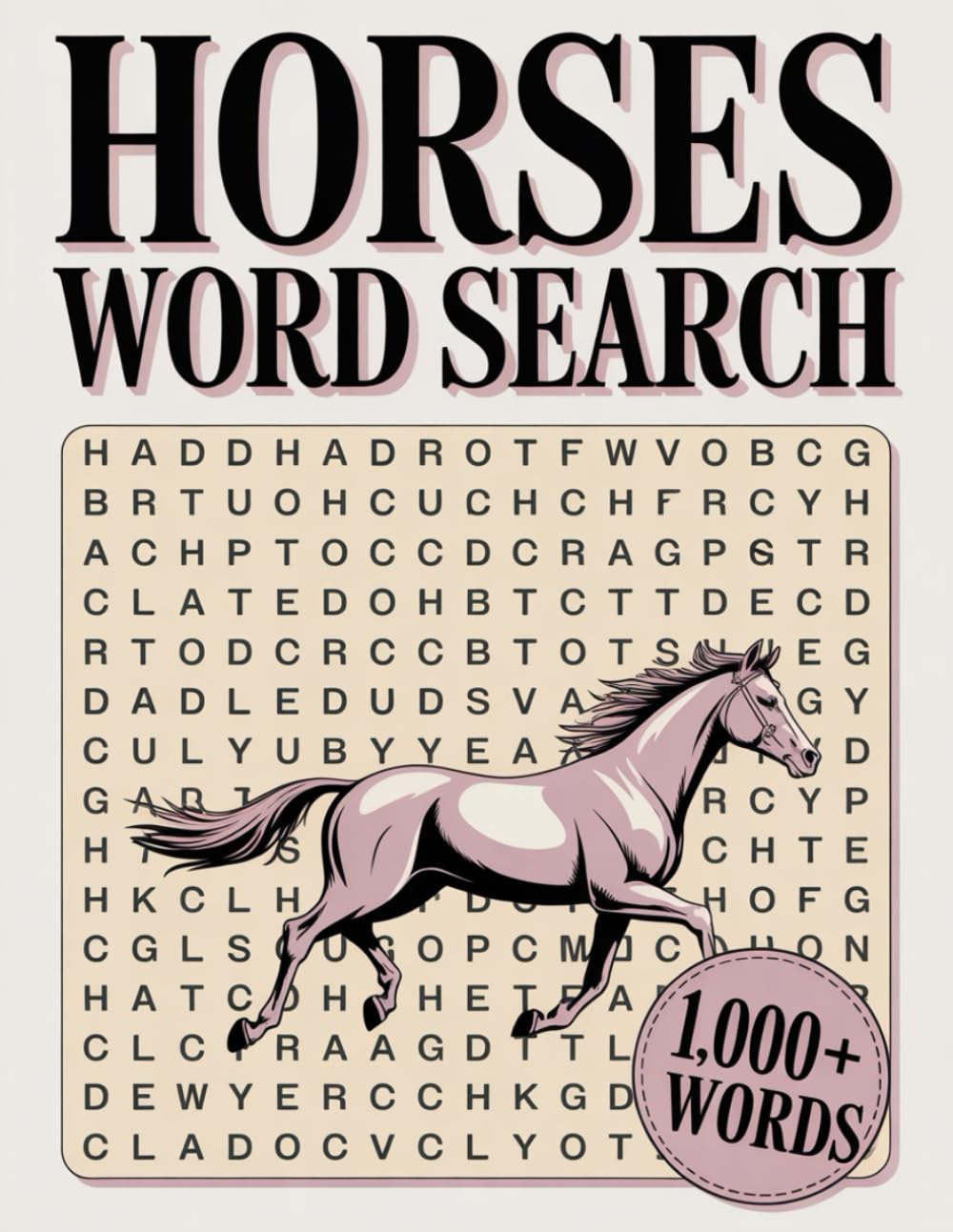 Horses Word Search for Adults: Relaxing Large Print Puzzles for Horse Lovers, Seniors, and Stress Relief