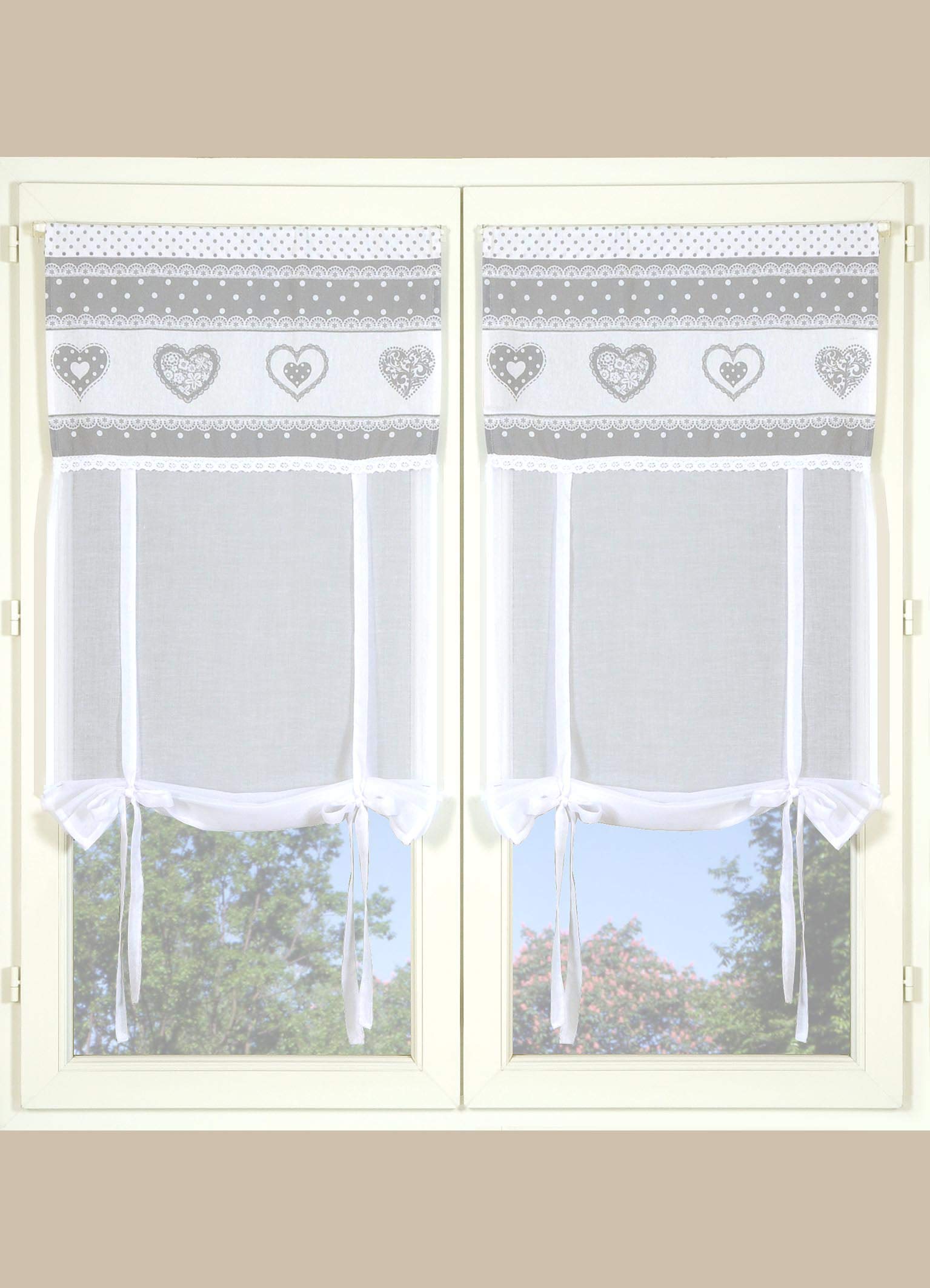 Atout Ciel Pair of Ready-to-Hang Blinds 60 x 160 cm Grey