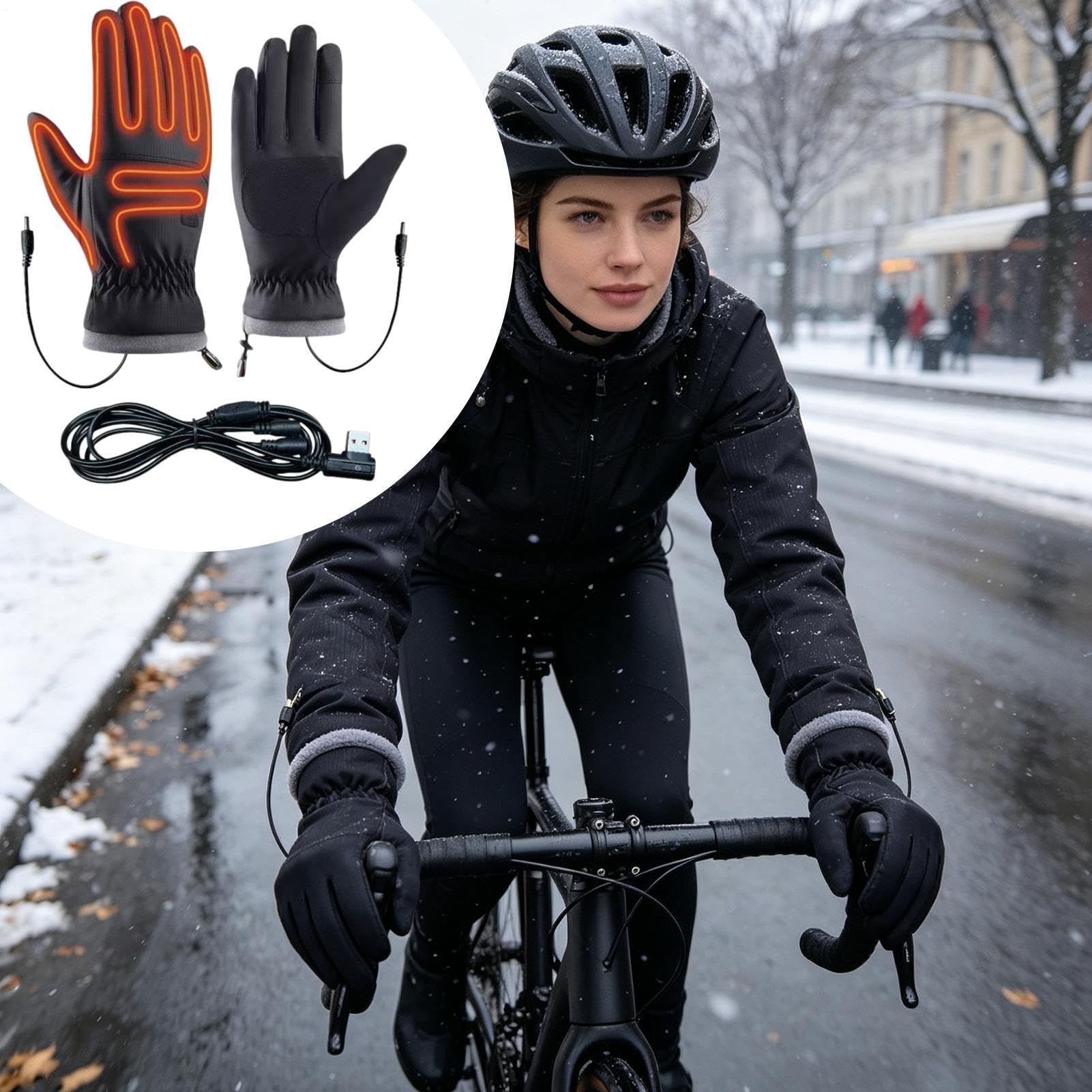 Guanti riscaldati da donna, 3 impostazioni di temperatura, guanti di ricarica USB | Guanti riscaldanti antivento impermeabili per neve, ciclismo, equitazione, moto, pesca, lavoro, sci