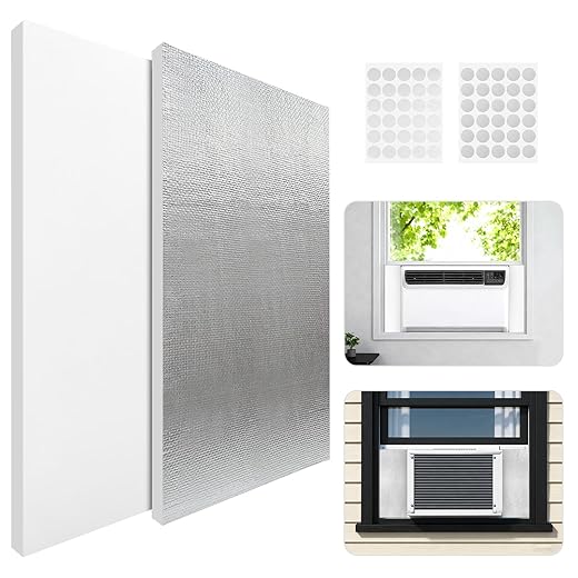 Window AC Insulation Kit - Foam Seal Panels for Air Conditioner, Blocks Cold & Heat Leaks, All Season Weather Stripping (Summer/Winter)