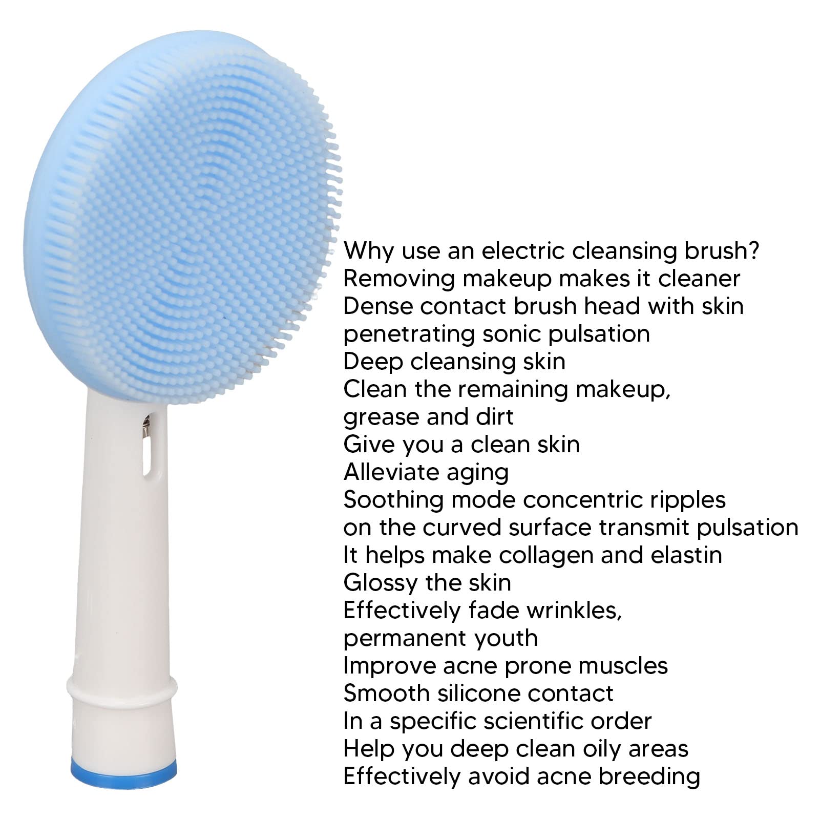 Qukaim Face Scrubber Replacement Head Cleansing Brush Replacement Head, Silicone Electric Face Scrubber Replacement - Image 2