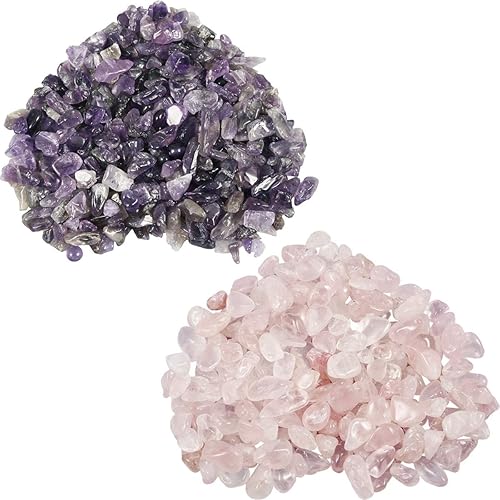 SUNYIK Piedras de fluoritaaguamarina trituradas de cristal curativo de cuarzo para decoración de Reiki de forma irregular, 0.1-0.5 pulgadas, 0.5
