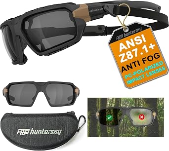HTS HUNTERSKY Ballistic tactical goggles with impact protection anti-fog military grade suitable for shooting sports airsoft.