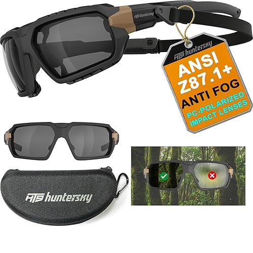 HTS HUNTERSKY Ballistic Tactical Impact Protection Anti Fog Shooting Glasses Military Grade Airsoft Range…