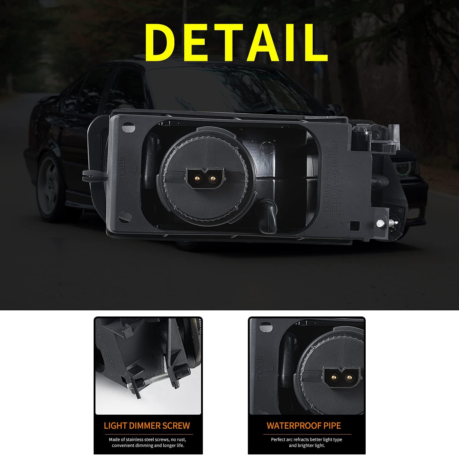 Fog Lights for BMW M3 E36 3 Series 318i 318is 318ti 320i 323i 323is 325i 325is 328i 328is 1992-1999 1 Pair Fog lamps Smoke Lens w/H1 Bulbs