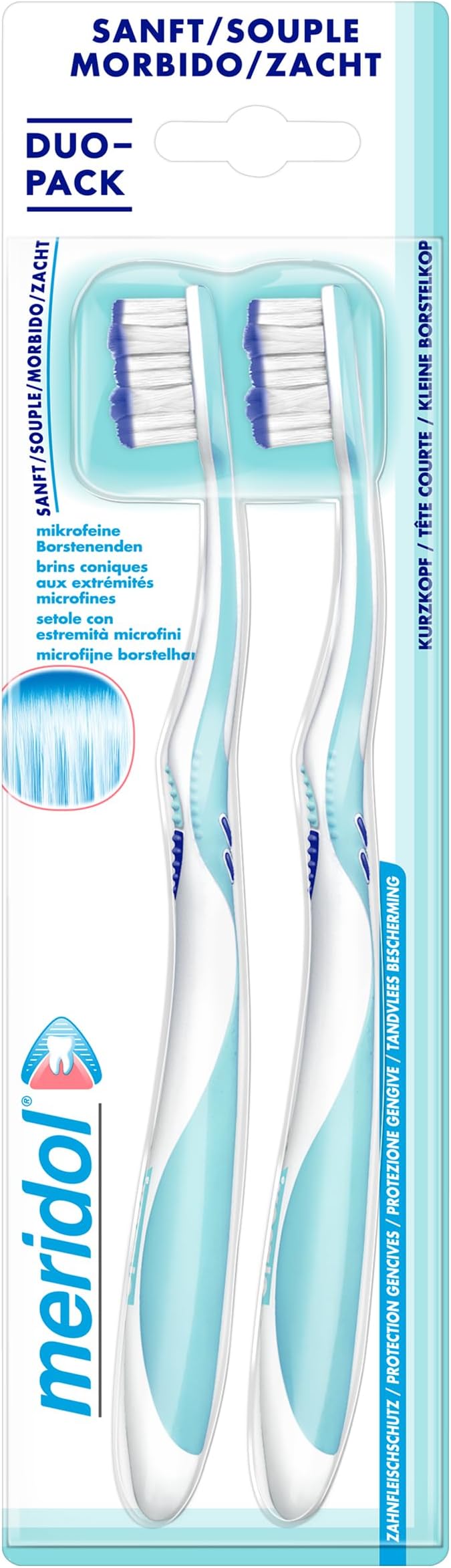 Toothbrush Gum Protection Soft Pack of 2 - Manual Toothbrush for Gentle Cleaning of Teeth on The Gum Line