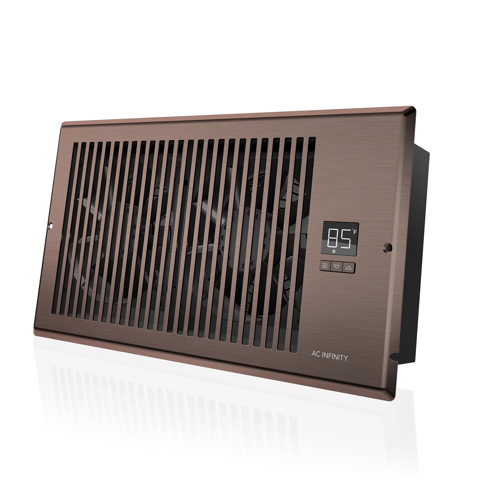 AC INFINITY AIRTAP T6, Quiet Register Booster Fan with Thermostat Control. Heating Cooling AC Vent. Fits 6 x 12 Register Holes, Bronze