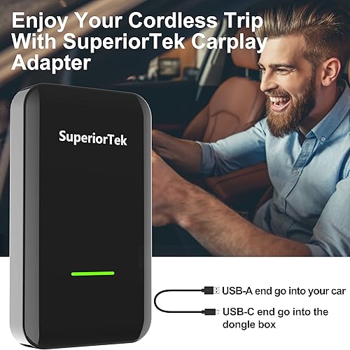 Miniatura 7 de SuperiorTek 50 Adaptador inalámbrico CarPlay para todos los coches CarPlay inalámbrico CarPlay con cable de fábrica convertidor con cable a