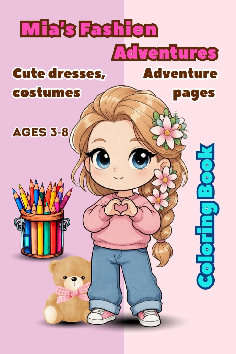 Mia's Fashion Adventures: Coloring Pages Cute dresses, costumes, and adventure pages for children 3-8 ages