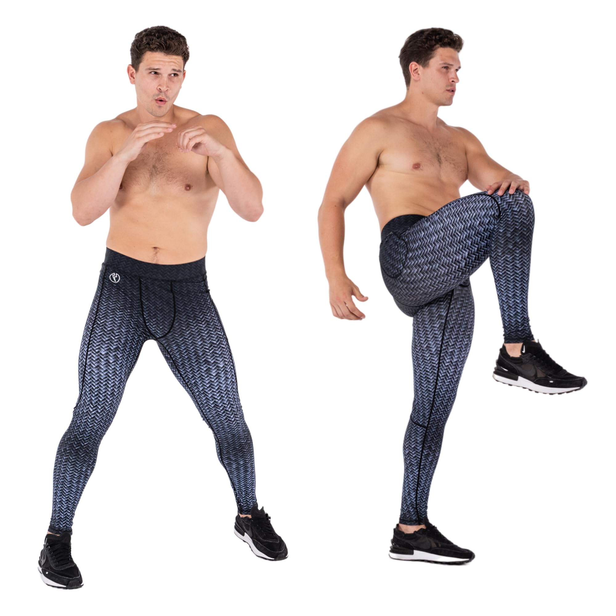 Kapow Meggings Leggings Sportivi Contenitivi da Uomo Performance con Tasche