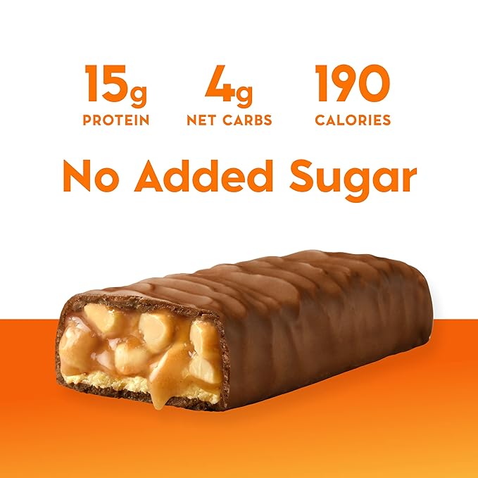 Nick's Keto Snack Bar, Chocolate Peanut Keto Snack, 4g Net Carbs, 15g  Protein, No Added Sugar, 5g Collagen, Low Carb Protein Bar, Low Sugar Meal  ...