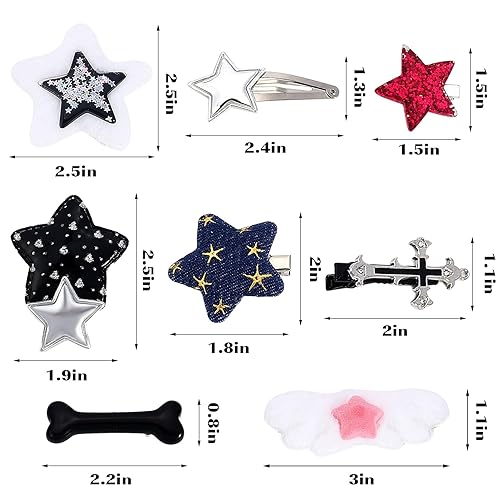 Miniatura 6 de 20 pinzas para el cabello Kawaii Star Y2k, accesorios para el cabello, lindas pinzas de pelo de estrella para mujeres y niñas, pinzas de pelo