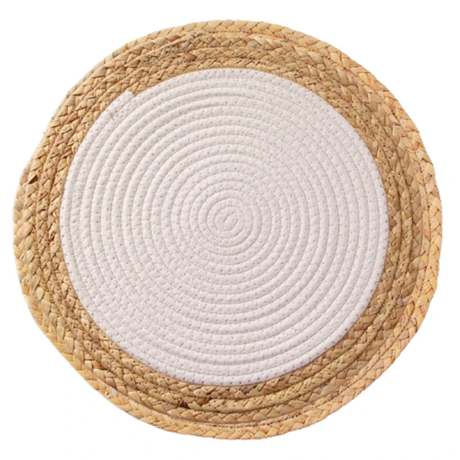 Woven Placemats 20/30/35cm Round Woven Placemats Plate Chargers For Dinner Plates Rattan Wicker Braided Table Mat