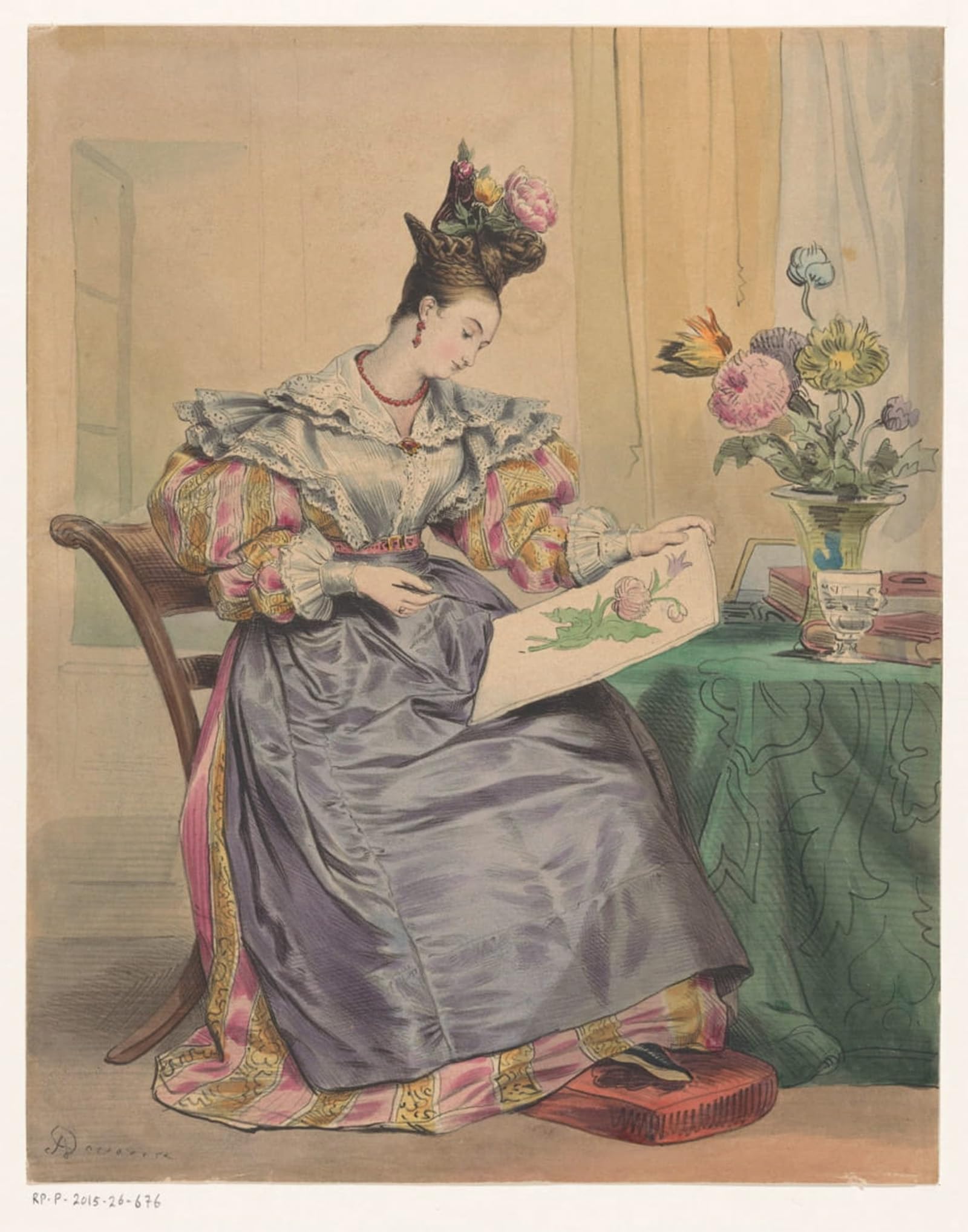 Serendipitp No Frame Vintage Picture Print On Canvas Wall Art Poster Meisterdrucke By Achille Devéria Artwork Print Poster For Wall Decor 60X90cm