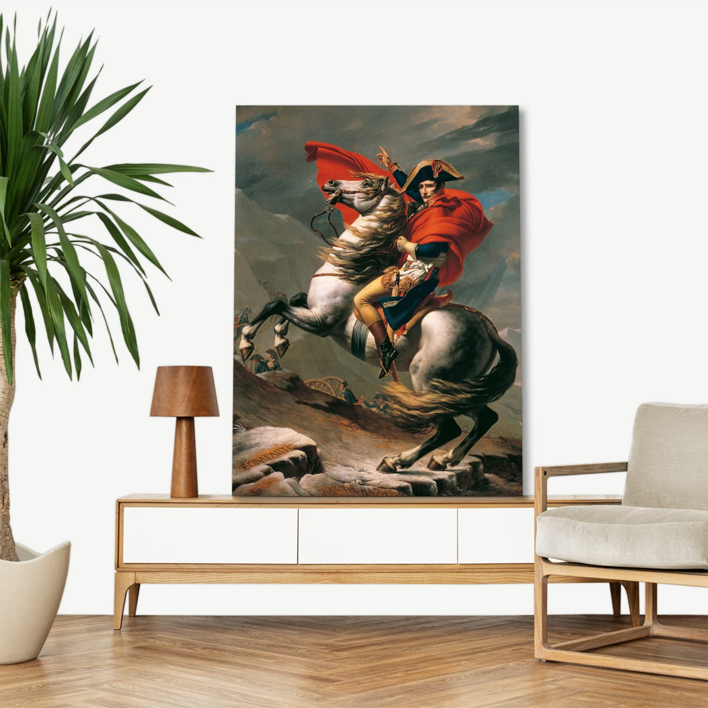 LuxHomeDecor Jacques-Louis David - Napoleon Quadro Stampa su Tela con Telaio in Legno misura 60x80 cm