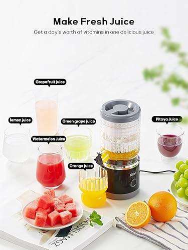 Miniatura 7 de Exprimidor de cítricos, exprimidor automático de naranja, alto rendimiento de jugo, fácil de usar y limpiar, exprimidor eléctrico de frutas con