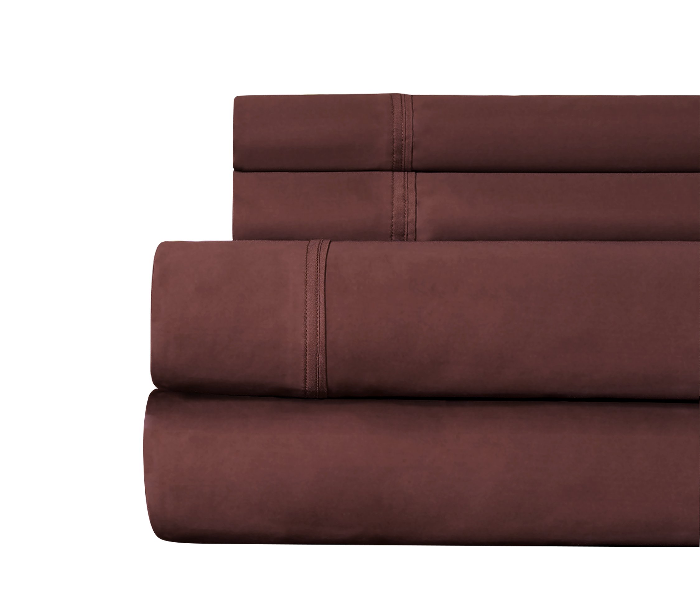 Celeste Home 510 Thread Count Egyptian Cotton Pillowcases, Standard, Coffee Bean