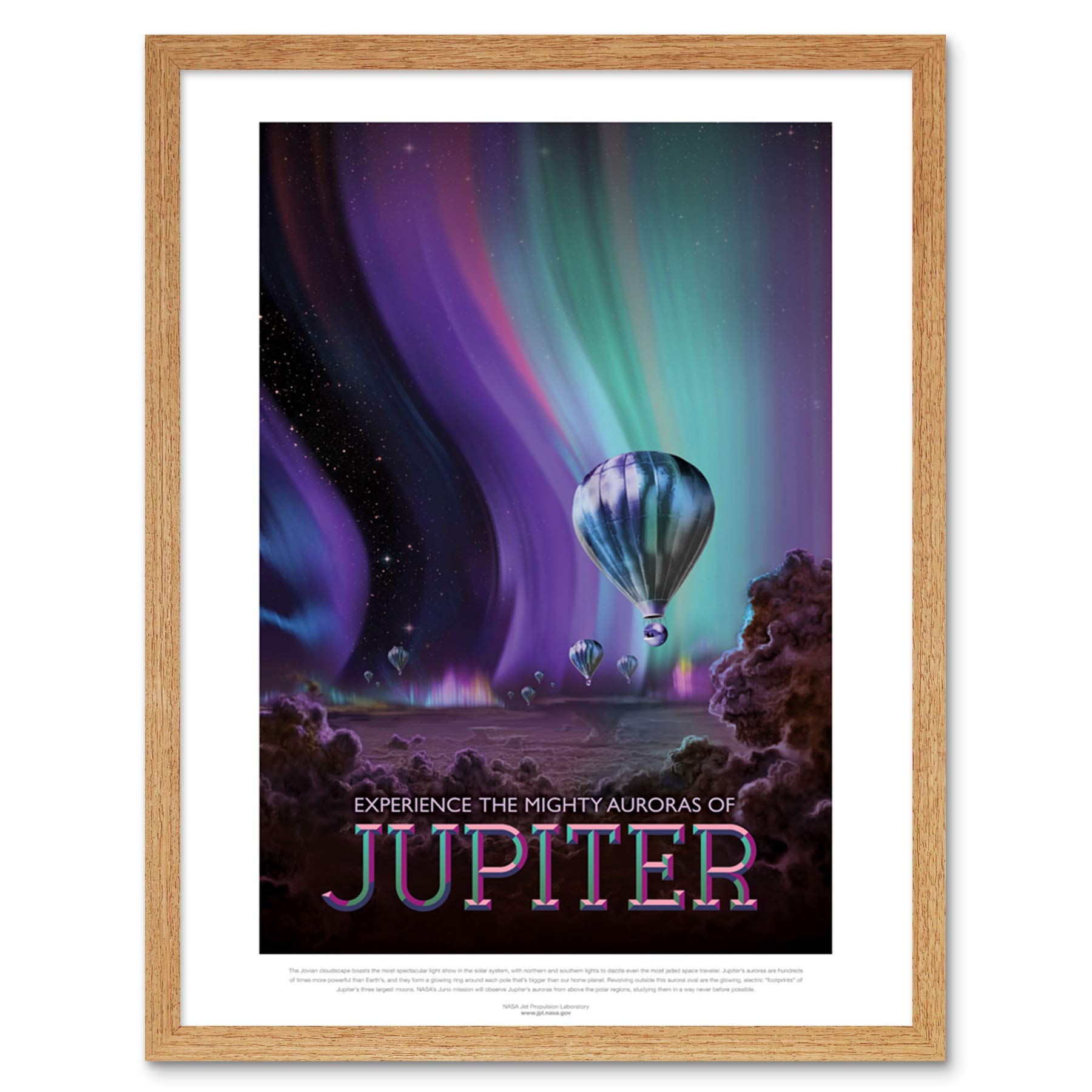 Wee Blue Coo NASA Space Travel Advert Jupiter Art Print Framed Poster Wall Decor 12x16 inch
