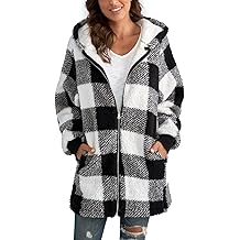 Womens Oversized Sherpa Jacket Fuzzy Fleece Zip Up Jacket Warm Winter Coats Faux Fur Coat with Pockets
