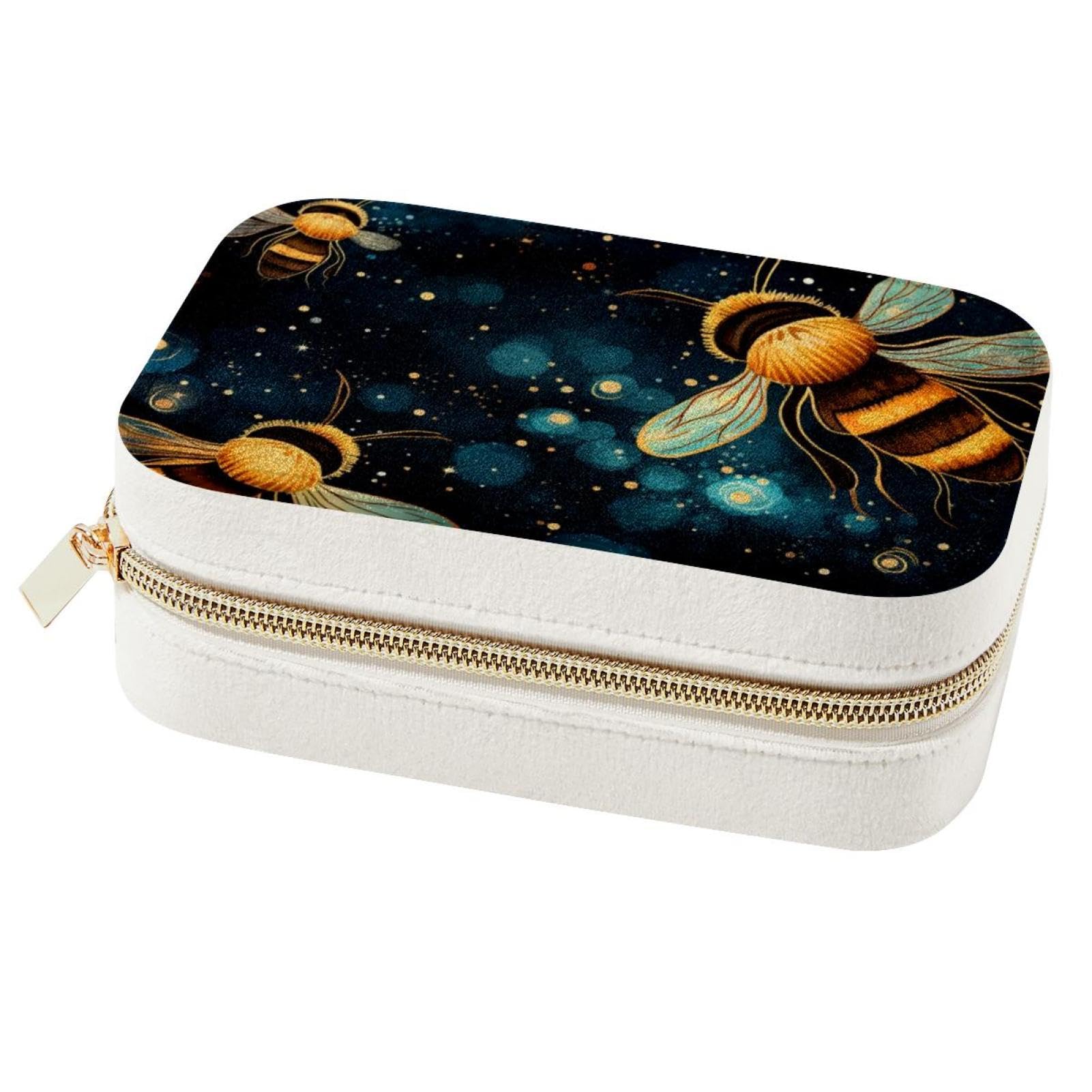 Boîte à bijoux de voyage en velours ciel étoilé coffret bagues et colliers
