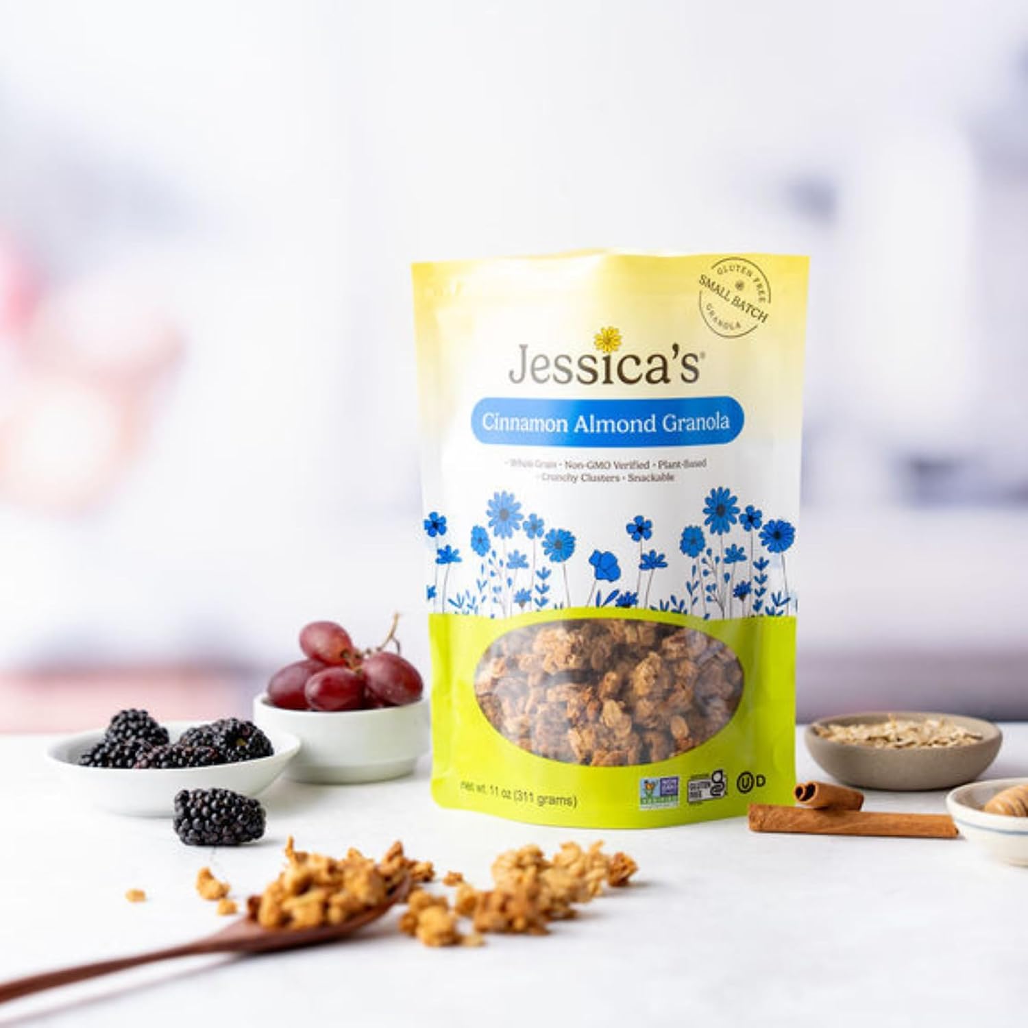 Jessica’s Cinnamon Almond Granola - Handmade, Non-GMO, Gluten-Free, Whole Grain, 11oz (3 Pack)