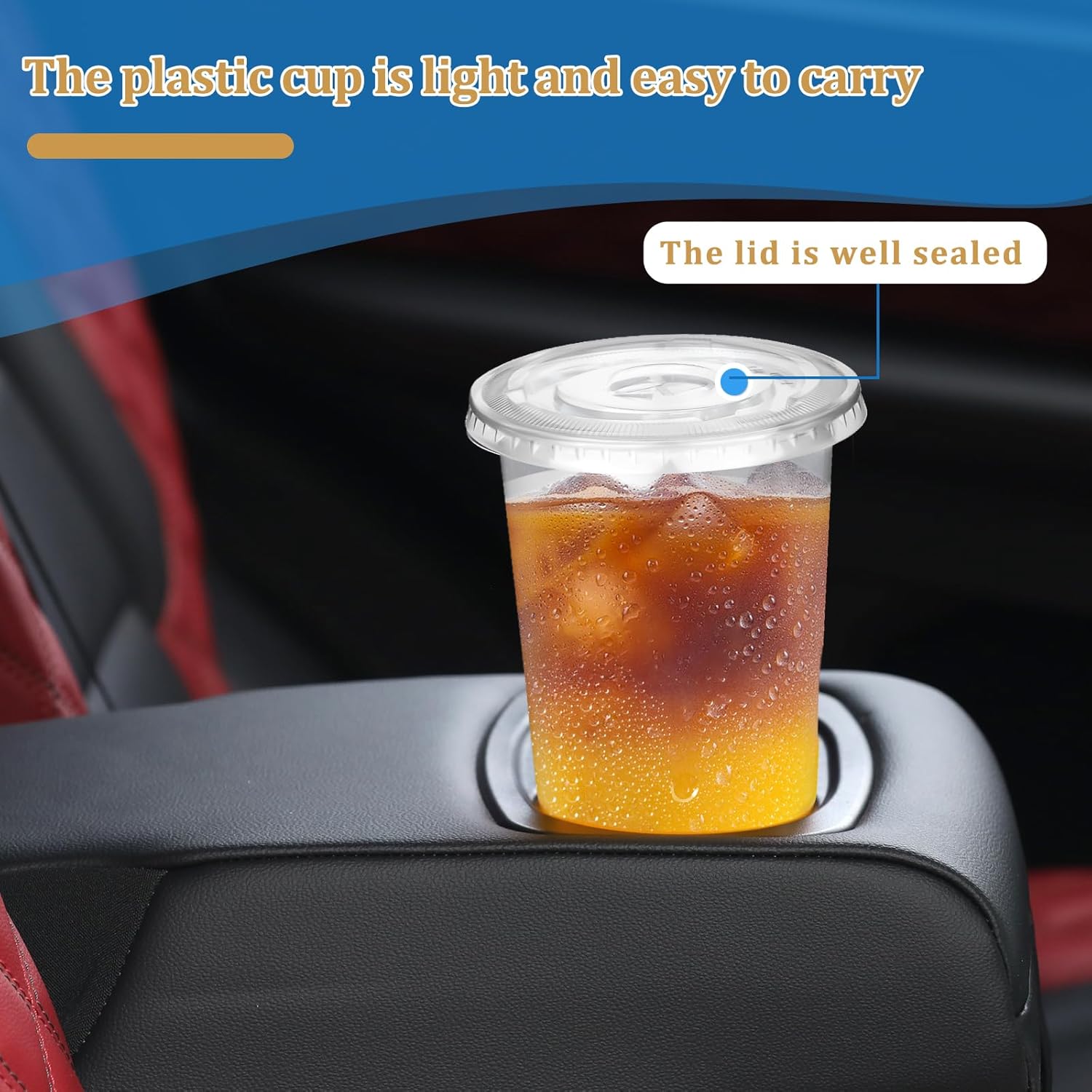 32 oz Clear Plastic Cups with Lids, 30 Pack Disposable Party Cups for Coffee Milkshake Wedding Birthday Party Picnics - Image 7