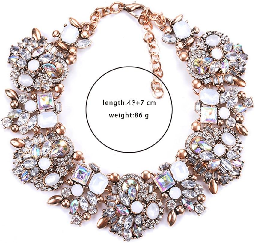 Bib Statement Necklace Colorful Glass Crystal Collar Choker Necklace for Women Fashion Accessories - Image 6
