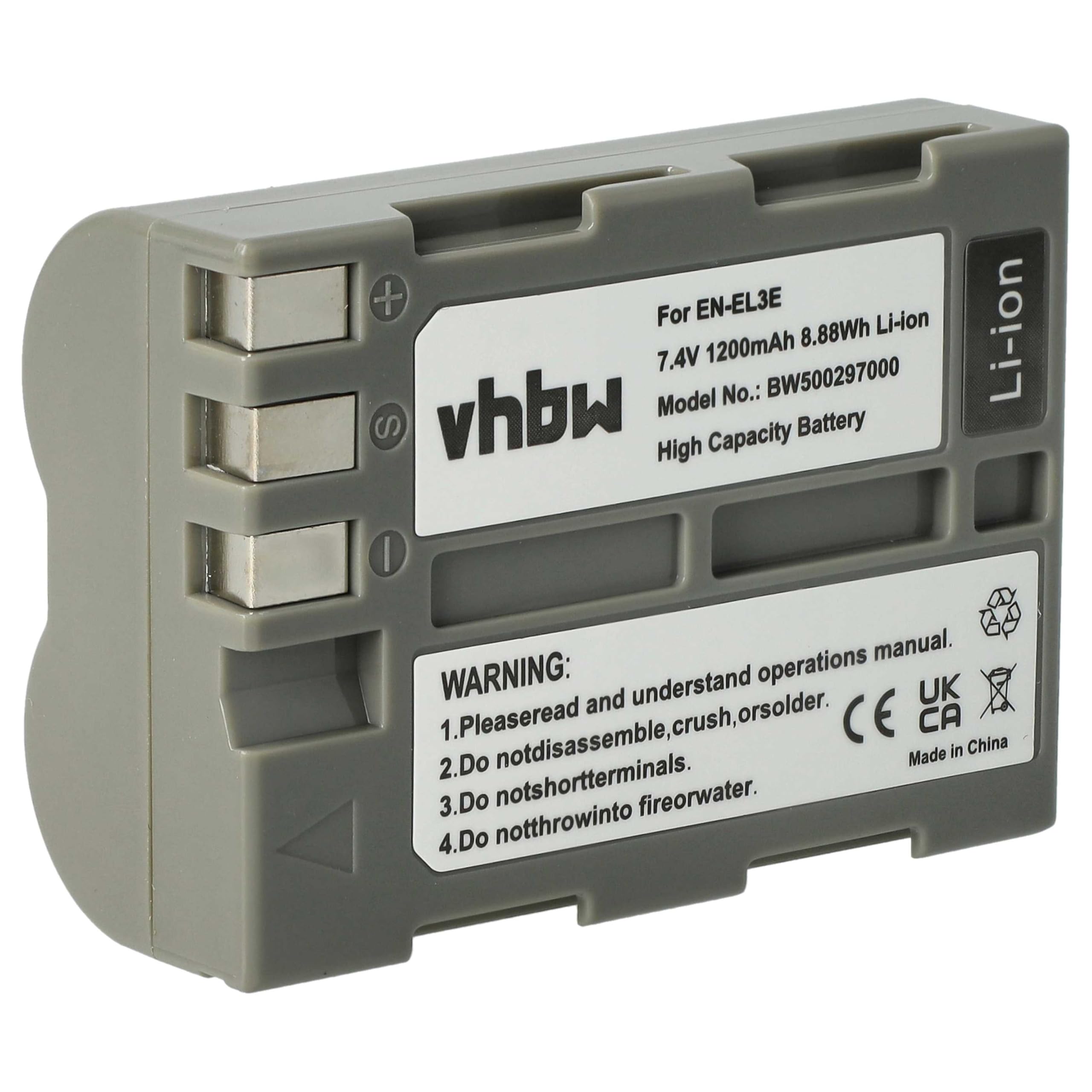 Batteria per Nikon D300 D200 D300s D700 D70 D50 D100 D70s D90 D80 1900mAh 7,4V