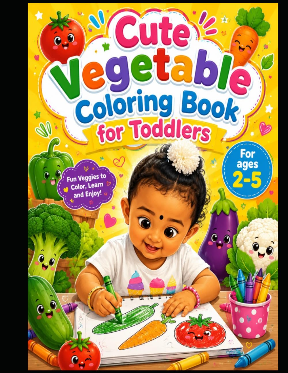 cute vegetable coloring book for doodle