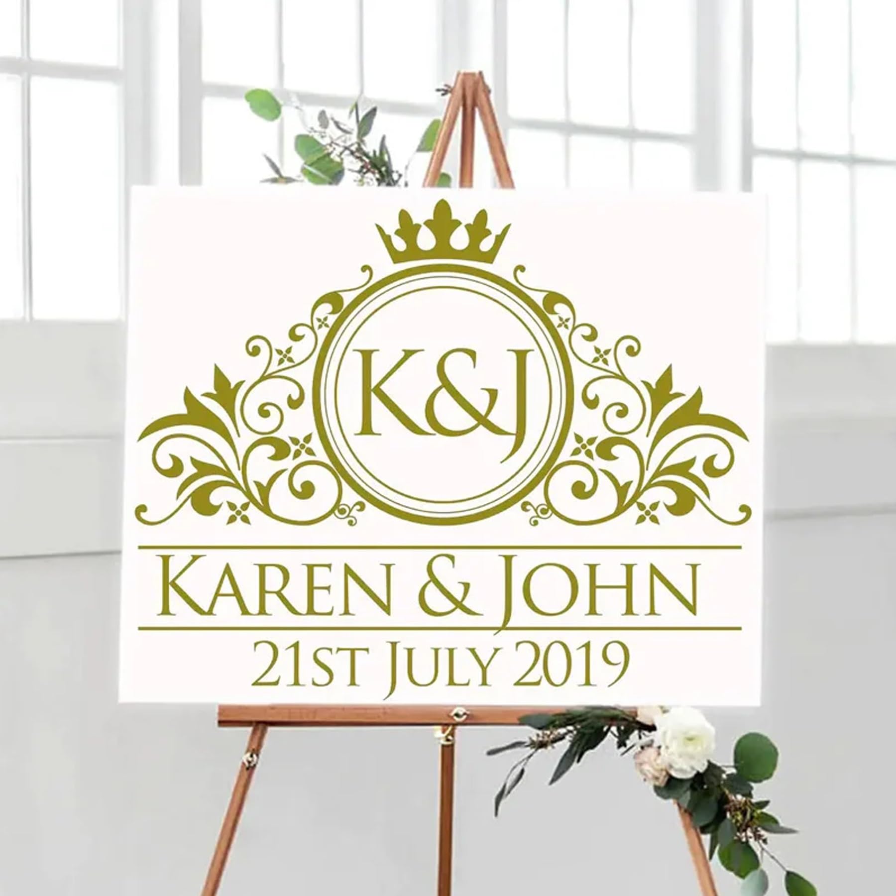 Personalisiertes Hochzeits Boden Monogramm - Vinyl Aufkleber Für Tanzboden