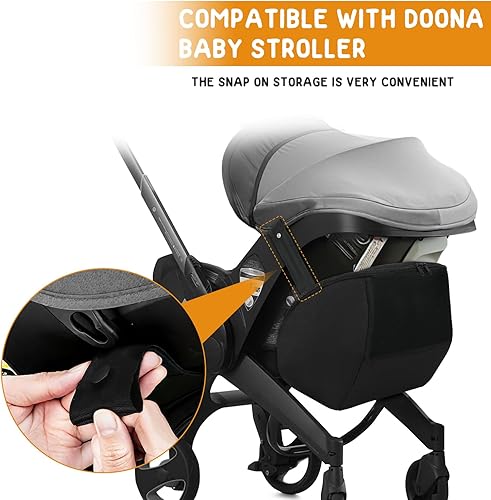 Miniatura 4 de Bolsa organizadora de cochecito con gran almacenamiento, se adapta a Doona y todos los cochecitos, capacidad para 10 libras, organizador de