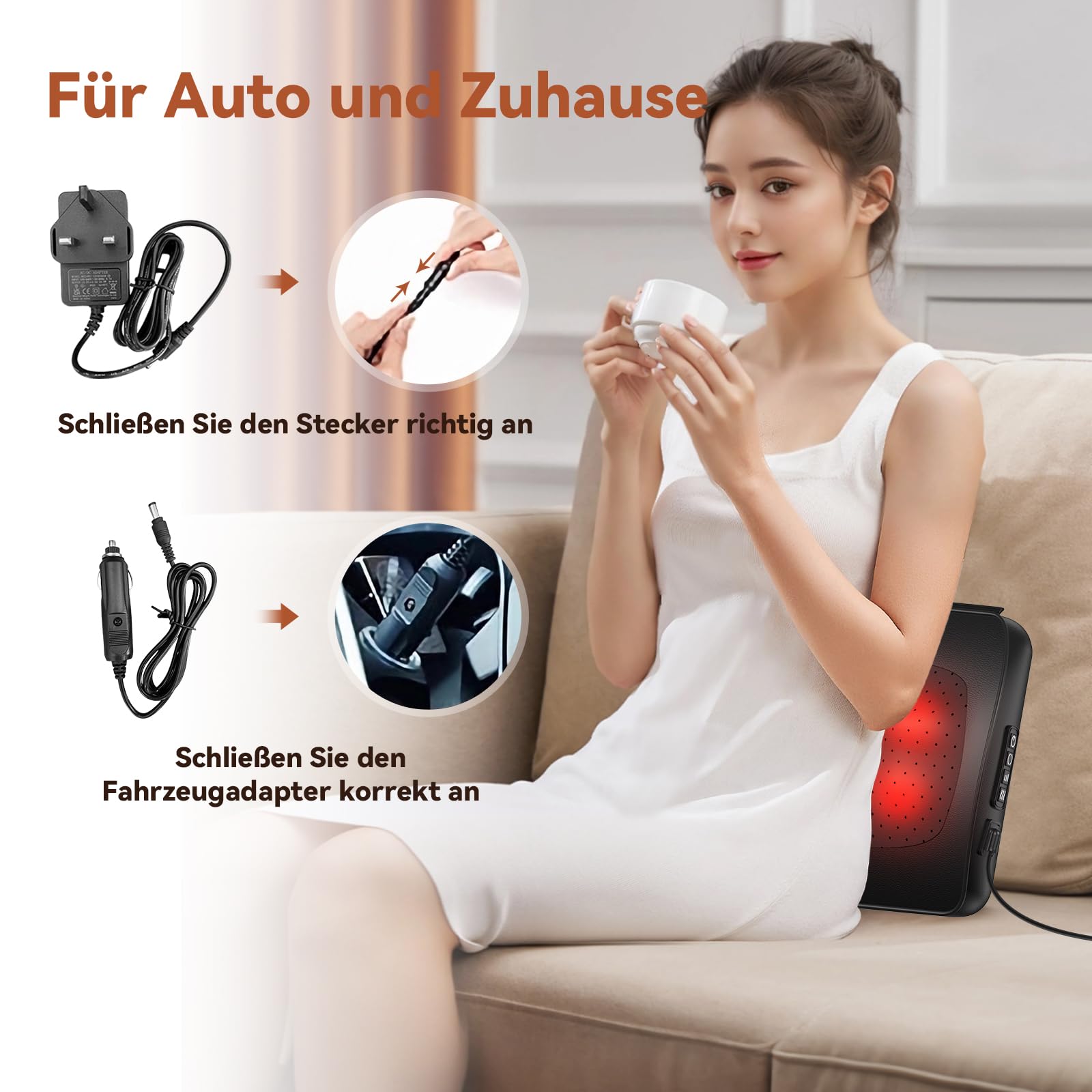 Nackenmassagegerät mit Wärme, Shiatsu Massagegerät 3D Knet Rückenmassagegerät, Massagekissen für Nacken Schulter Rücken, Geschenke für Männer Frauen Mama Papa