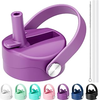 Straw Lid for Hydro Flask Wide Mouth, Lids with Straw for Hydroflask 12 16 18 20 32 40 oz Wide Mouth, Replacement Straw Cap for Hydroflask, Top Sport Bottle Lid (Purple)
