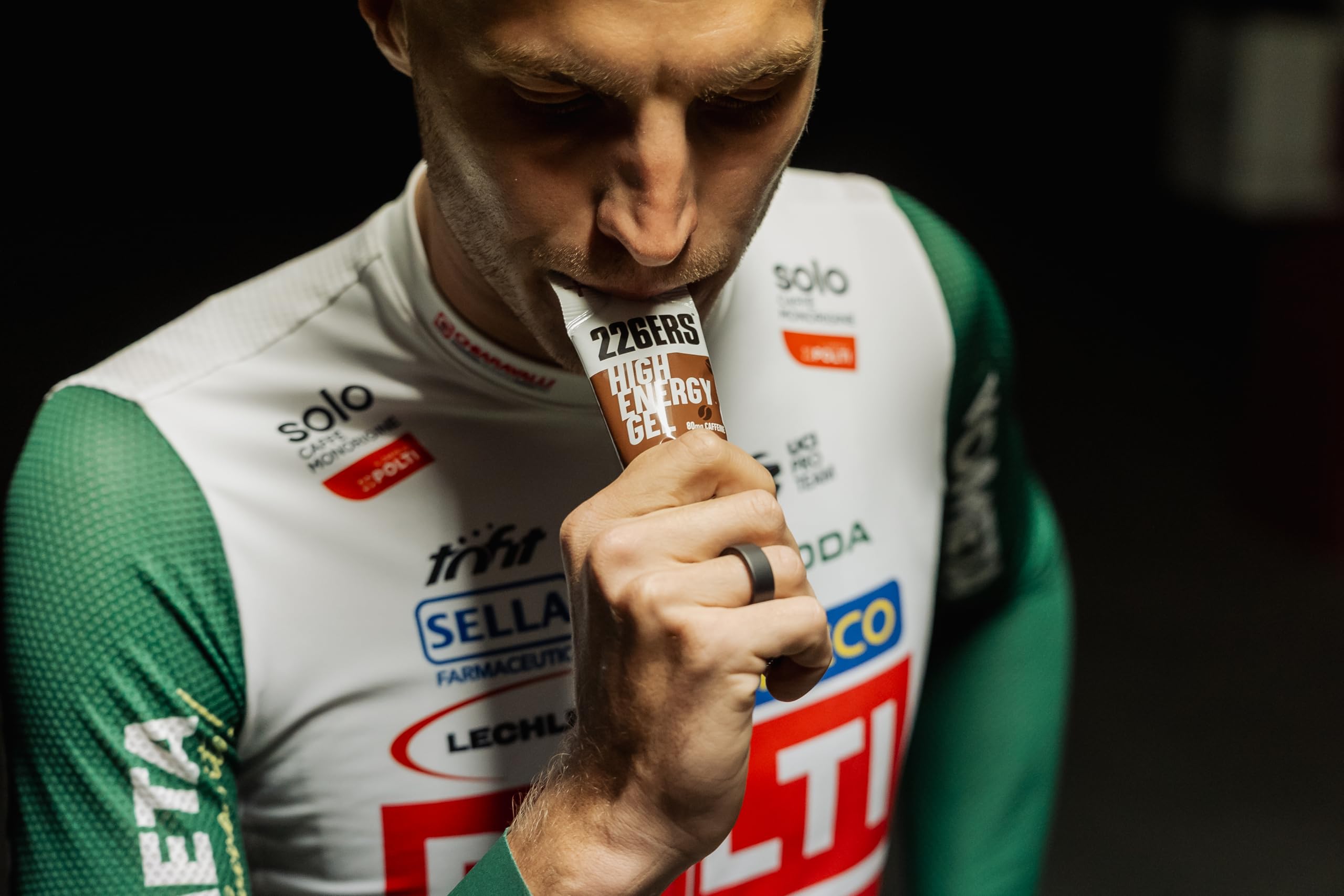 226ERS High Energy Gels | Geles Energéticos con 50g de Ciclodextrina como Hidrato y 80 mg de Cafeína, Vegano, Café Expresso - 1 Gel