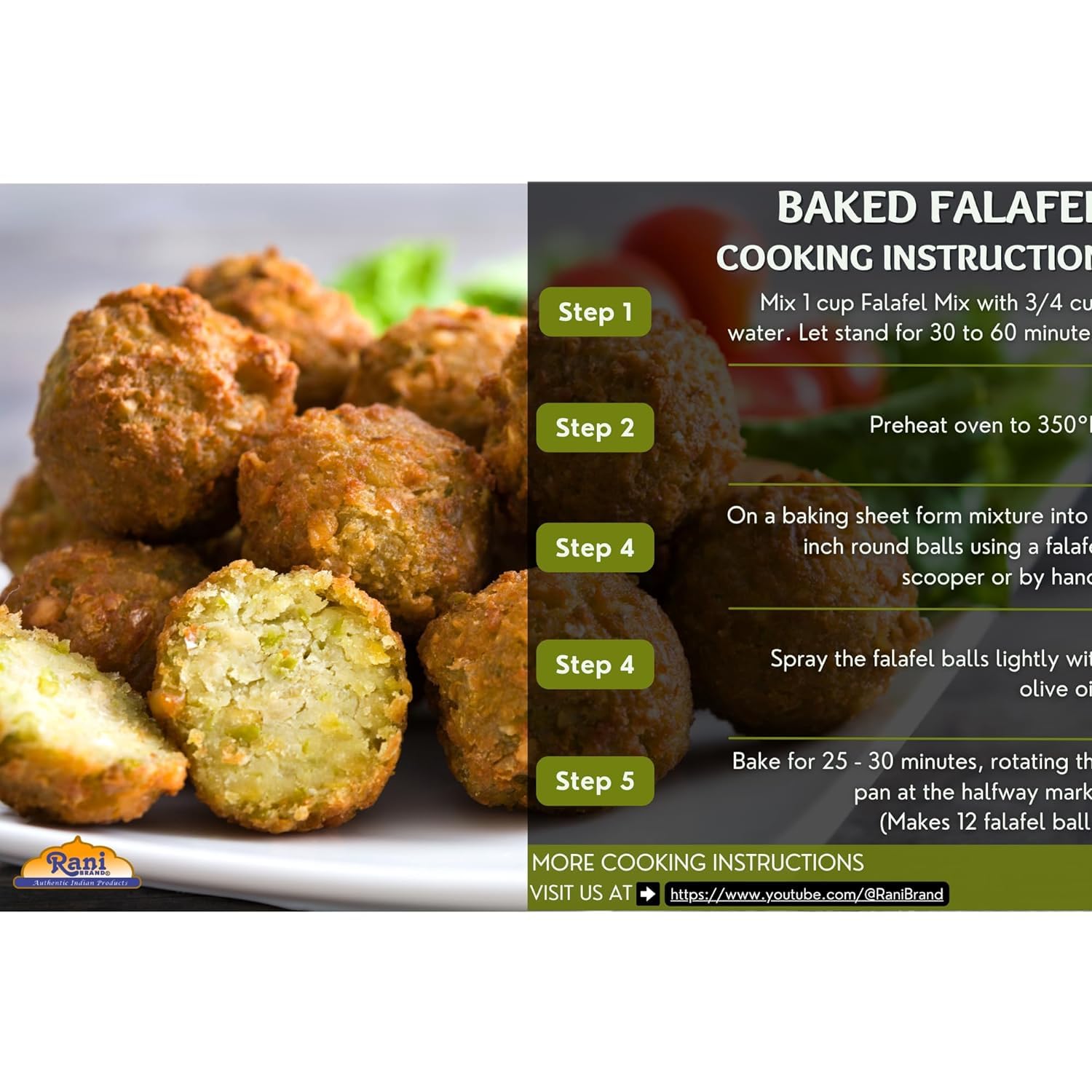 Rani Falafel Mix (Chickpeas & Spices Blend for Falafel) 48oz (3lbs) 1.36kg PET Jar ~ Gluten Friendly | NON-GMO | Kosher | Product of USA