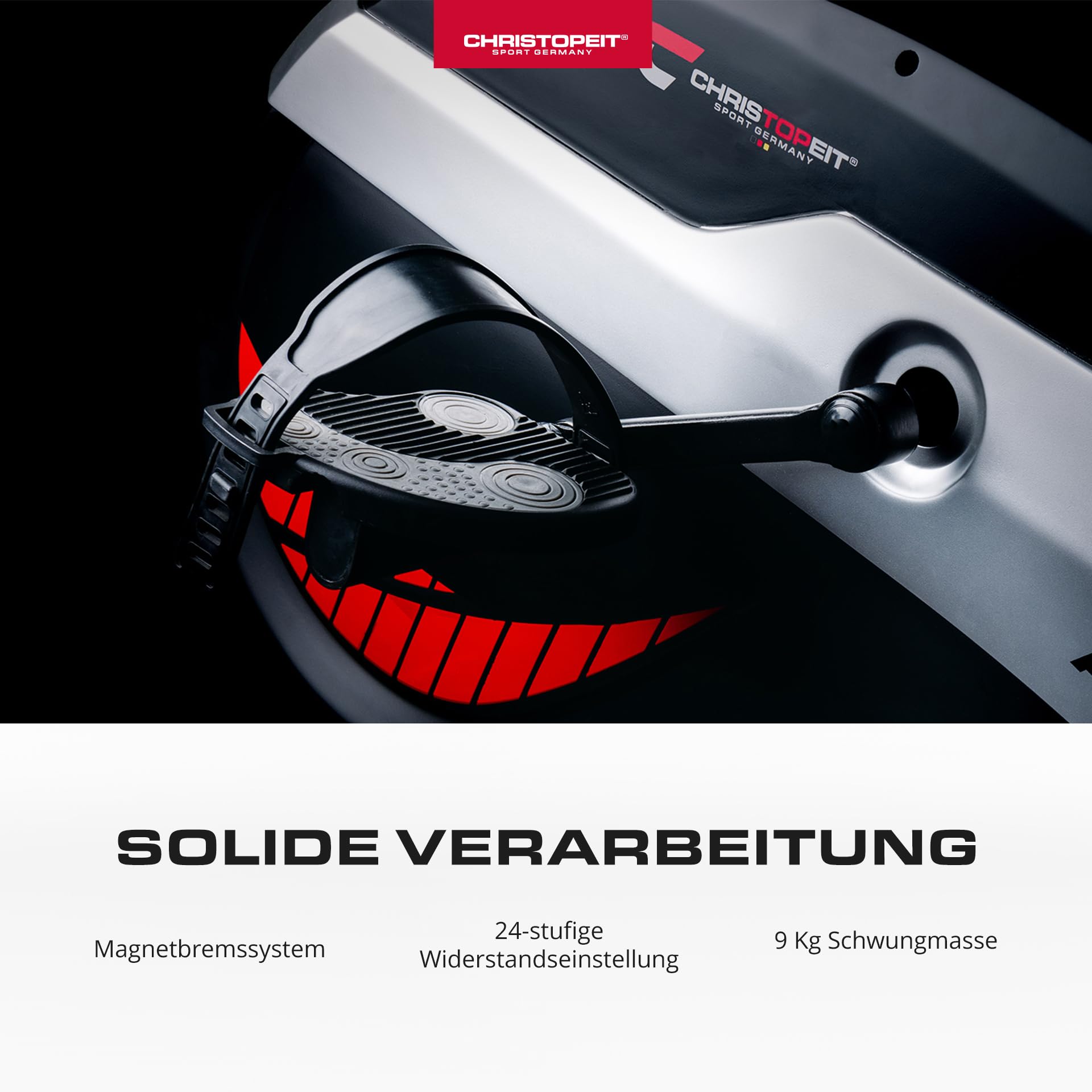 Christopeit Sport Ergometer Heimtrainer AX 3000 - Ellipsentrainer - 24-Stufig, 8kg Magnet-Bremssystem, bis 150kg Gewicht