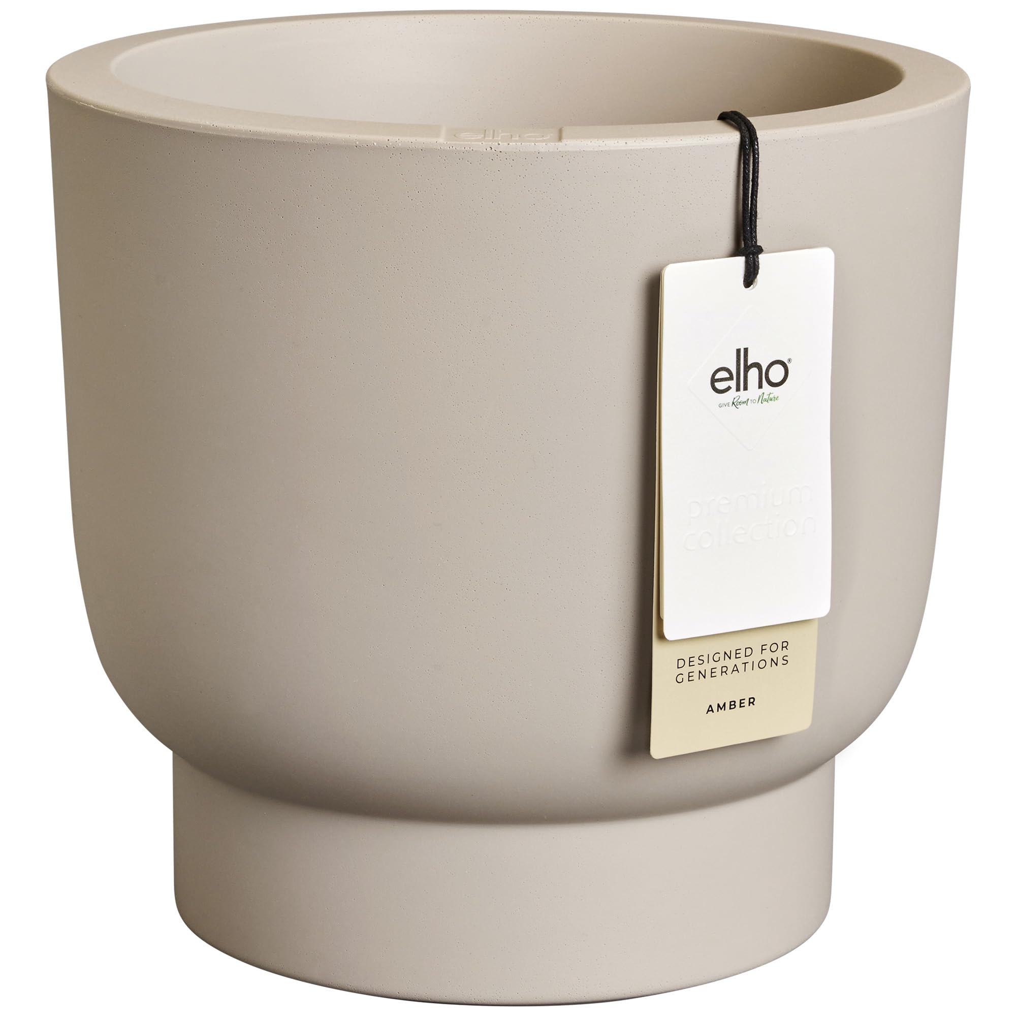 Elho Balanced Beige Amber Grail 30 - Plant Pot For Indoor & Outdoor - 100% Recycled Plastic - Ø 29.5 X H 28.3 Cm - Beige