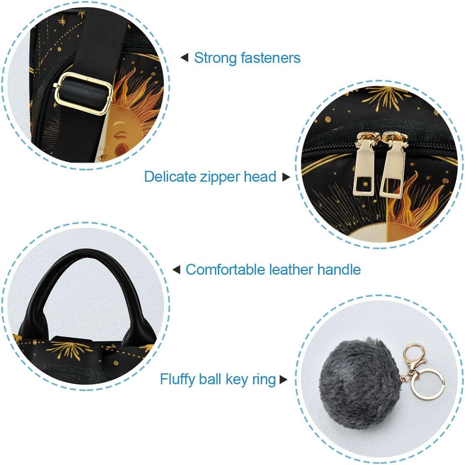 ALAZA Moon Sun Face Backpack Purse for Women Anti Theft Fashion Back Pack Shoulder Bag