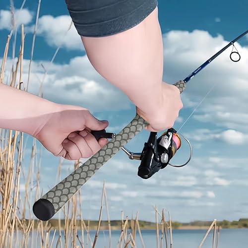 Miniatura 3 de Varilla retráctil con patrón de escamas de peces para hockey, béisbol, fácil de instalar, de larga duración (1.378 in de diámetro x 5.2 ft de largo,