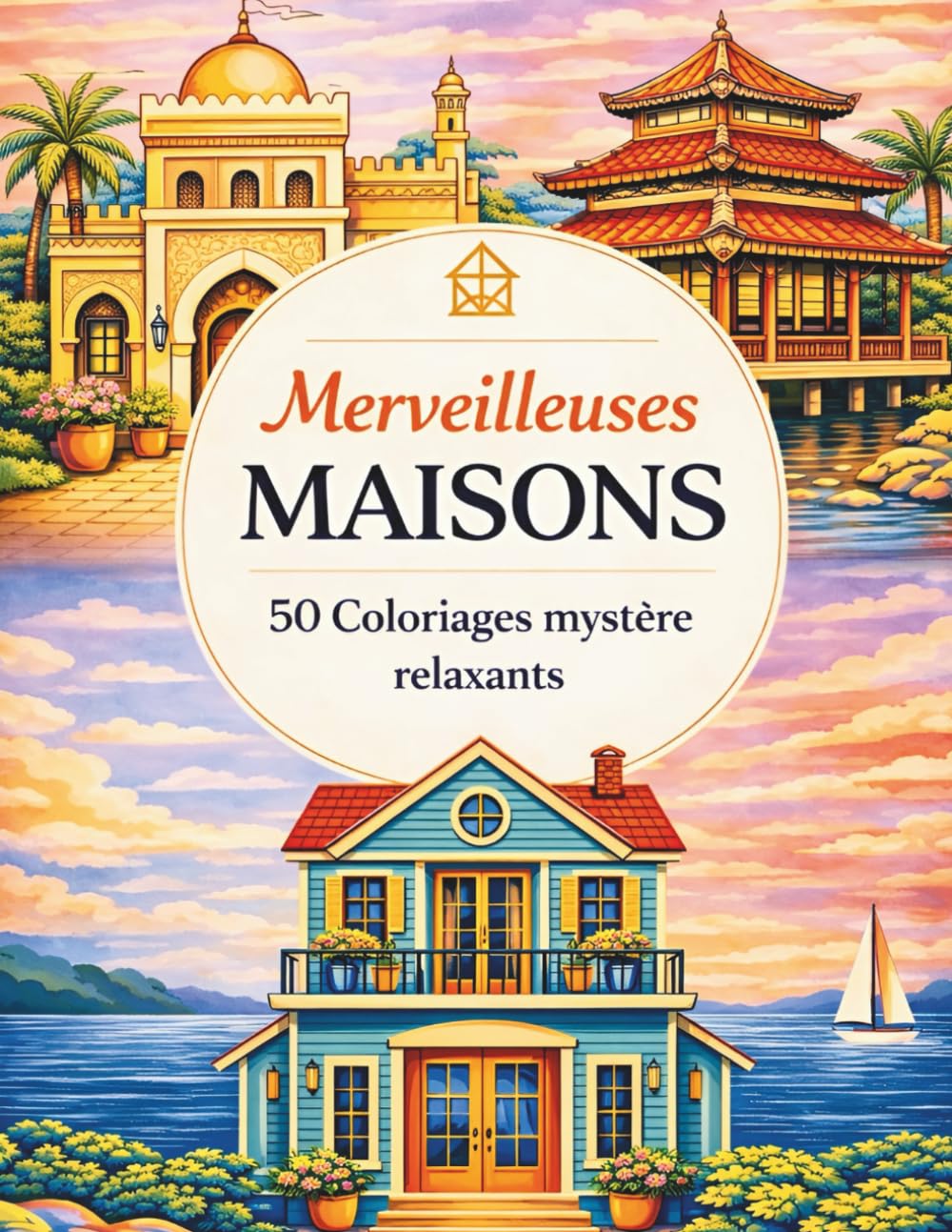 Merveilleuses Maisons: 50 coloriages mystères relaxants de maisons du monde entier