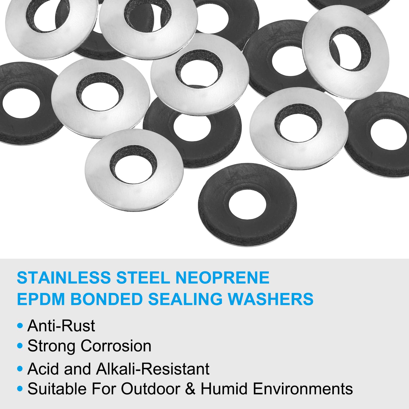 PATIKIL 304 Stainless Steel EPDM Bonded Sealing Washers - Image 3
