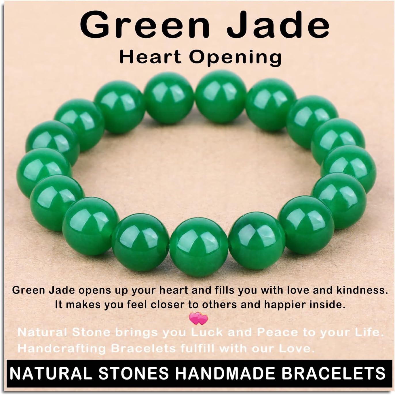 Pulsera elástica de piedras naturales AD Beads 7.5 pulgadas