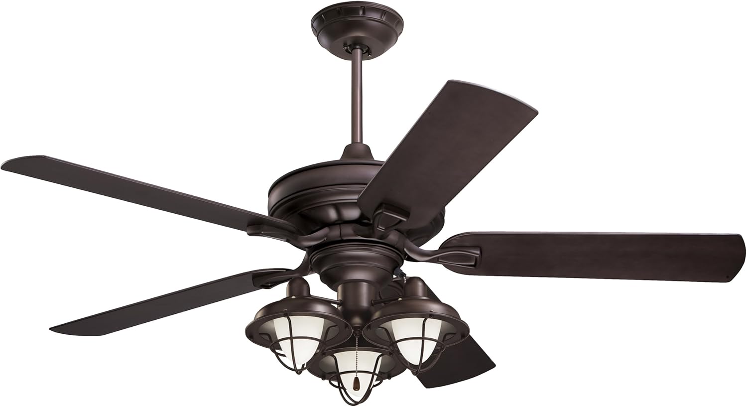 Limited Discount kathy ireland HOME Veranda Traditional Ceiling Fan, 52 Inch | Indoor/Outdoor with Weather-Resistant Blades | Semi Flush Mount with 4.5-Inch Downrod | Light Kit Adaptable, Oil Rubbed Bronze
