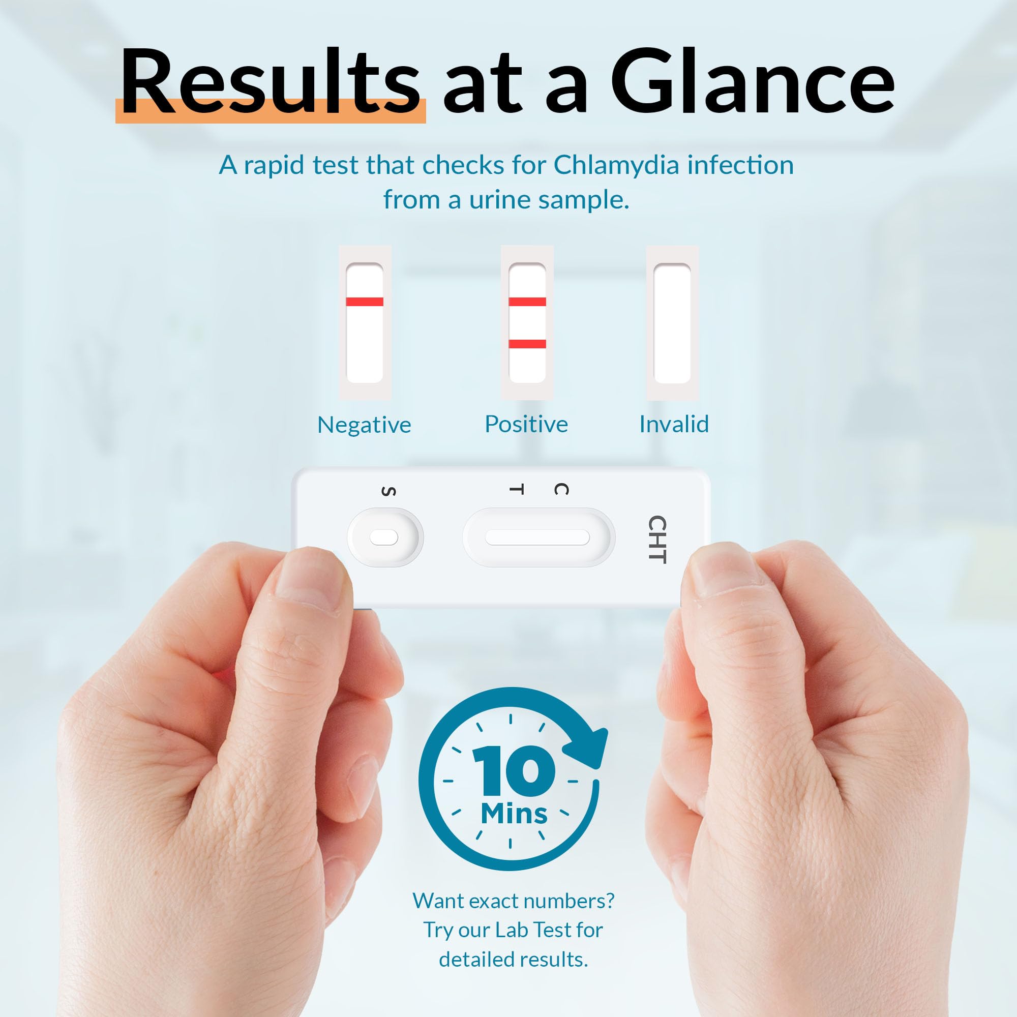 GetTested Kit per test della clamidia, test rapido a casa per uomo e donna, screening privato della salute intima, risultati discreti e affidabili in 10 minuti, kit di auto-test dell'urina facile